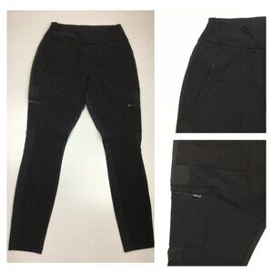 ATHLETA Black Zip Pockets Headlands Hybrid Cargo Pull On Skinny Pant